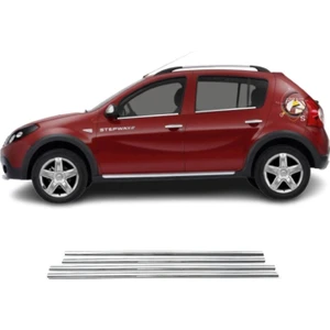 Alminox Oto Audi Dacia Sandero Krom Cam Çıtası (4PARÇA)2006-2012 Arası P.çelik