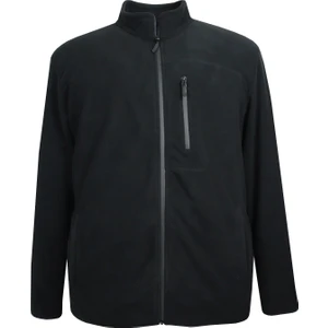 Büyük Beden Fermuarlı Polar Sweatshirt Siyah