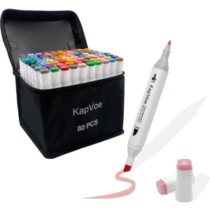 80’li Çift Uçlu Touch Marker Art Tasarım Kurecolor Twin Marker Kalem Seti Taşınabilir Çanta