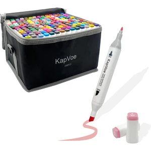 168’LI Çift Uçlu Touch Marker Art Tasarım Kurecolor Twin Marker Kalem Seti Taşınabilir Çanta