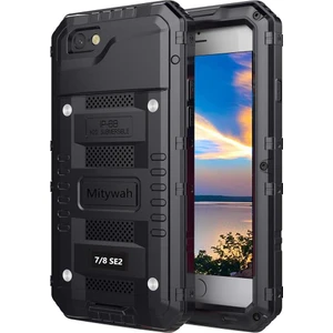 iPhone Se 2020, Ağır Hizmet Tipi Askeri Sınıf Zırh Metal Kasa, Tüm Vücut Koruyucu Darbeye Dayanıklı Toz Geçirmez iPhone Se2 Için Güçlü Sağlam Kalın Kılıf (Yurt Dışından)