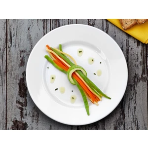 Hitit Arya Klasik Melamin Pasta Tatlı Dondurma Servis Tabağı 6 Parça 19 cm Beyaz