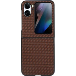 Plz Shop Oppo Find N2 Flip Için Darbeye Dayanıklı Telefon Kılıfı - Kahverengi (Yurt Dışından)
