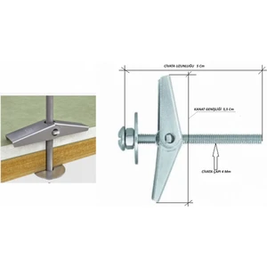 Spo Metal Kanatlı Alçıpan Dübeli 4X50 mm 10 Adet
