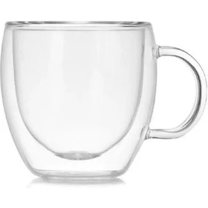 Çift Cidarlı Soğuk Sıcak Izolasyonlu Cam Bardak Kupa 250 ml