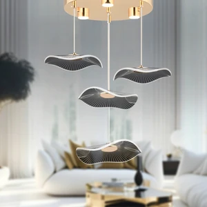 Jolie 4'lü Yuvarlak 3 Renkli 39 Watt Gold Kristal Ledli Modern Oturma Odası Salon Sarkıt Avize