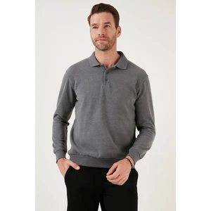 Pamuk Karışımlı Regular Fit Polo Yaka Kazak Erkek Kazak 456223
