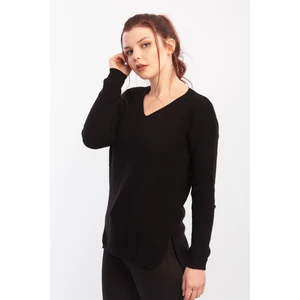 City Center Fashion Kadın Vizon  V Yaka Kazak CTY-CND-11321