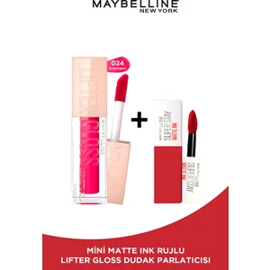 Maybelline New York Lifter Gloss Nemlendirici Dudak Parlatıcısı - 24 Bubblegum & Maybelline Mini Matte Ink