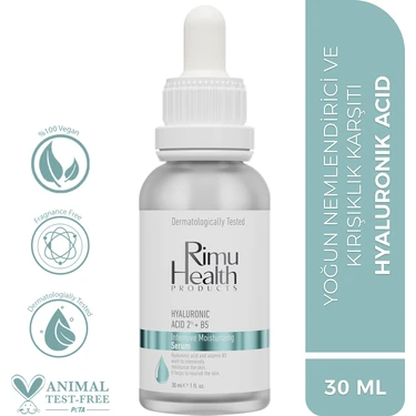 Rimu Health Products Tüm Cilt Tipleri Için Parfümsüz Yoğun Nemlendirici Serum Hyaluronic Acid 2%