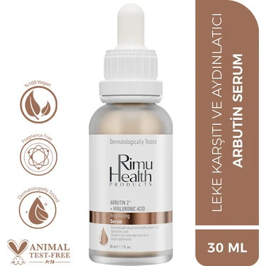 Rimu Health Products Cilt Tonu Eşitleyici ve Lekeli Ciltler Için Yüz Serumu 30 ml ( Arbutin %2 +