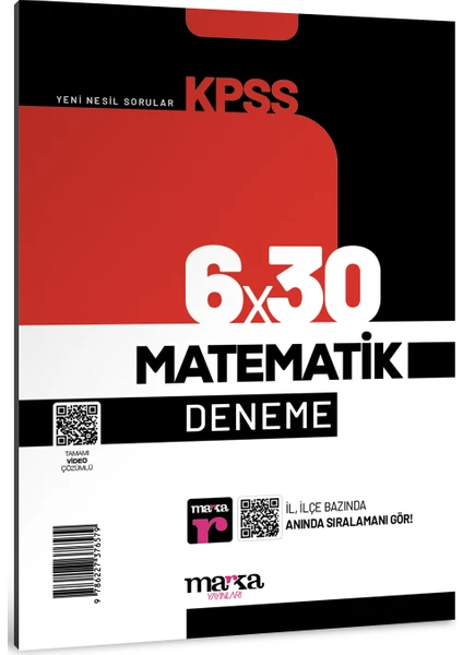 Marka Yayınları 2025 KPSS Matematik 6x30 Deneme Tamamı Video Çözümlü