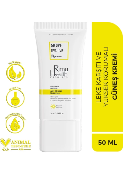 Rimu Health Products Lekeli Ciltler Için Cilt Tonu Eşitleyici 50 Spf Güneş Kremi (Arbutin)