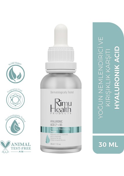 Tüm Cilt Tipleri Için Parfümsüz Yoğun Nemlendirici Serum Hyaluronic Acid 2% B5