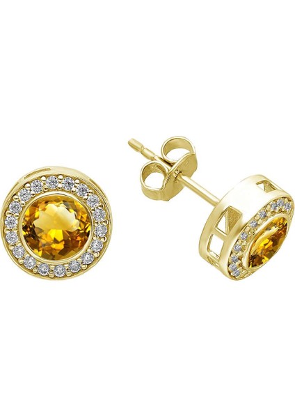 Sitrin Taşlı Pırlanta Küpe 0444E0014