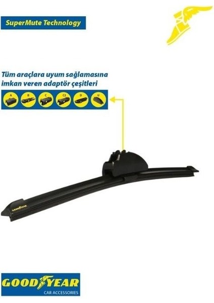 Silecek Süpürgesi Ön-Arka Muz Tipi Çoklu Aparatlı (580MM) fırsatları