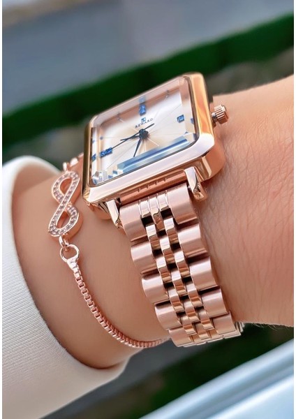 Rose Gold Çelik Kordon Kadın Kol Saati - Bileklik