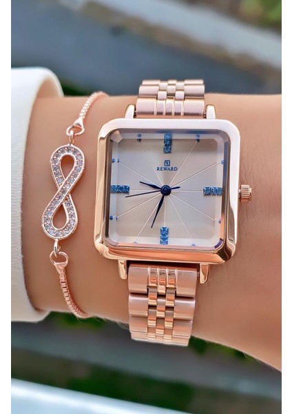 Rose Gold Çelik Kordon Kadın Kol Saati - Bileklik