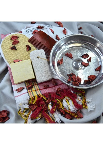Ekonomik Paket Hamamseti & Duş & Banyo & Peştemal & Kese Set