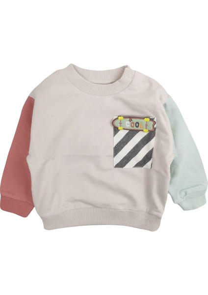 Paten Aksesuarlı Erkek Bebek Sweatshirt