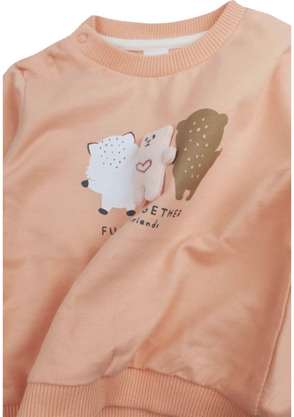 Funny Ayıcık Aksesuarlı Bebek Sweetshirt