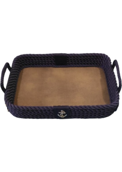 Deri Tabanlı Dikdörtgen Tepsi – Yat & Tekne, Marin ve Bahçe Tarzında Şıklık