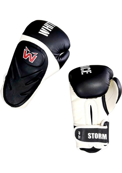 Whiteface Storm Boks Eldiveni (Siyah-Beyaz) 10-12 Oz.