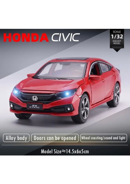 Honda Civic Type-R 1:32 Model Maket Araba Kirmizi