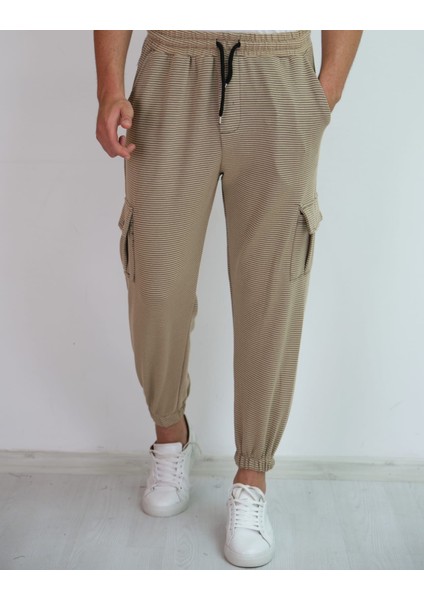 Jogger Pamuklu Standart Fit Normal Kesim Kargo Cepli Eşofman Altı