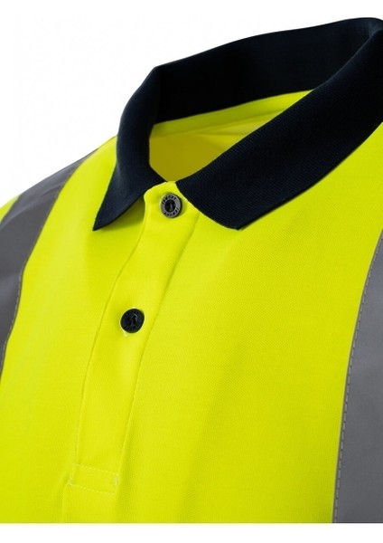 Reflektörlü Polo Yaka T-Shirt Interlok Uzun Kollu modelleri
