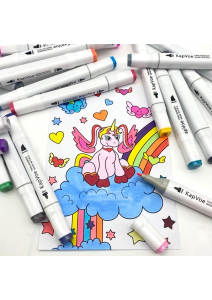 36’lı Çift Uçlu Touch Marker Art Tasarım Kurecolor Twin Marker Kalem Seti Taşınabilir Çanta