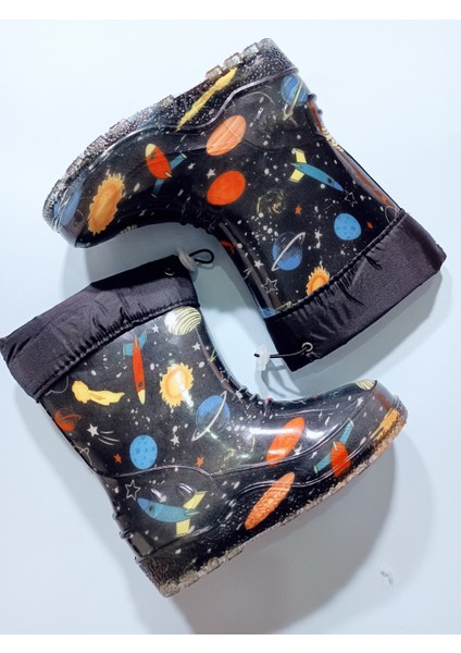 Çocuk Çizme Yağmur ve Kar Botu Soğuk Geçirmez Içi Kürklü