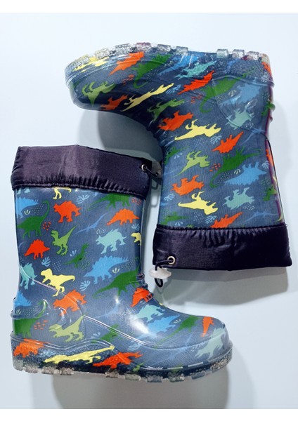 Çocuk Çizme Yağmur ve Kar Botu Soğuk Geçirmez Içi Kürklü