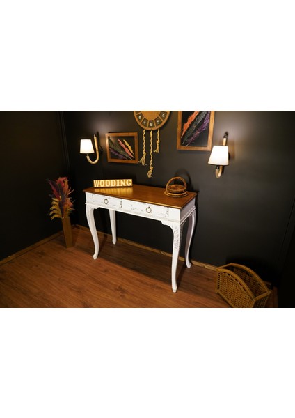 Wooding 120 cm Masif Ceviz Beyaz Oymalı Dresuar fiyatları