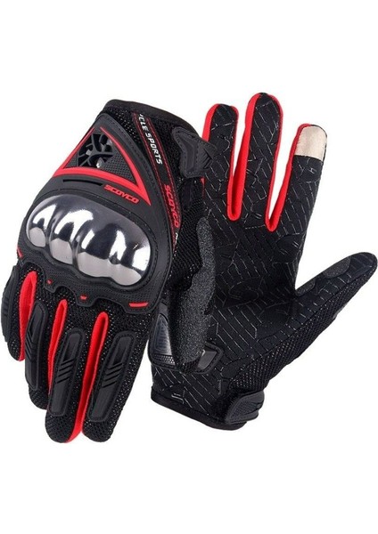Motosiklet Eldiveni Karbon Full Koruma Feflektörlü Aşınmaya Karşı Dirençli Motor Eldiven