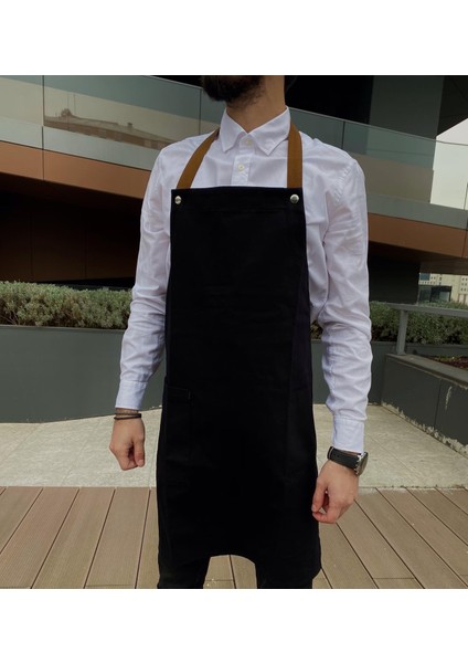 Unisex Aşçı Önlüğü Cepli Mutfak Önlüğü Barista Şef Önlüğü-Luxury Series