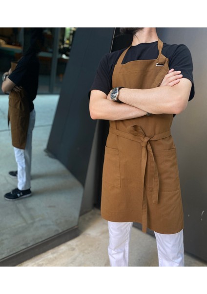 Unisex Aşçı Önlüğü Cepli Mutfak Önlüğü Barista Şef Önlüğü-Luxury Series