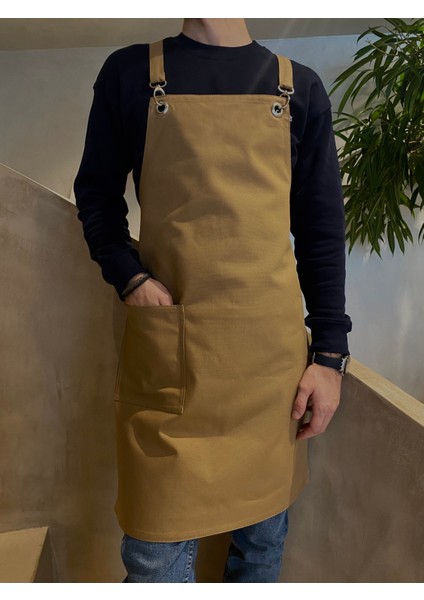 Kanvas Leke Tutmaz Barista Önlük Mutfak Önlüğü Aşçı Çok Amaçlı Hobi Askılı Iş Önlüğü Tasarım Önlük