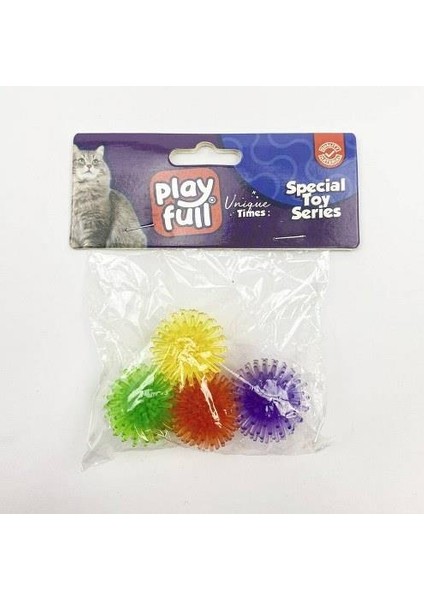 Plastik Top Kedi Oyuncağı 3,5 cm 4'lü