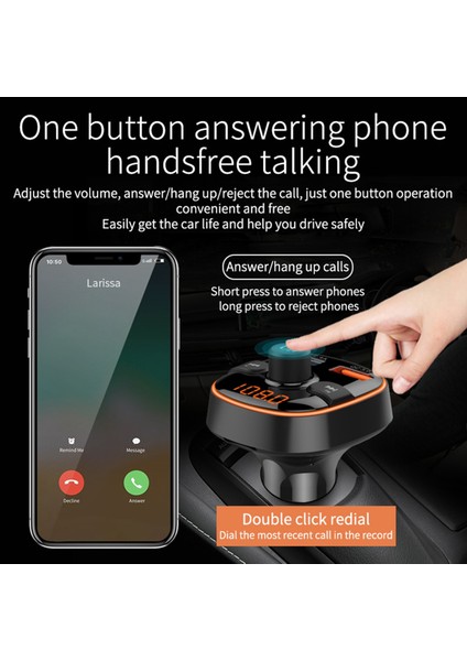 BC52 Araba Renkli Atmosfer Hafif Bluetooth Mp3 Çalar - Siyah (Yurt Dışından) indirimleri
