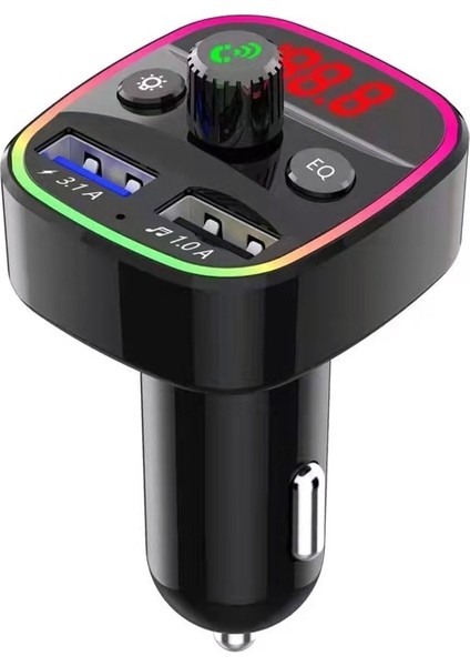 S3 Bluetooth Araba Şarj Cihazı Arabası Fm Verici - Siyah (Yurt Dışından)