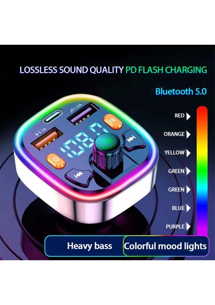 S3 Bluetooth Araba Şarj Cihazı Arabası Fm Verici - Siyah (Yurt Dışından)