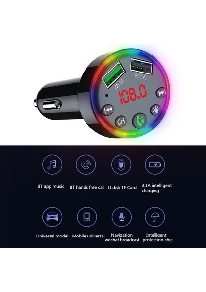 F9 Araba Mp3 Modülatör Oynatıcı - Siyah (Yurt Dışından)