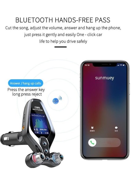 Araba Bluetooth Hands- Mp3 Çalar BT26 - Siyah (Yurt Dışından) indirimleri
