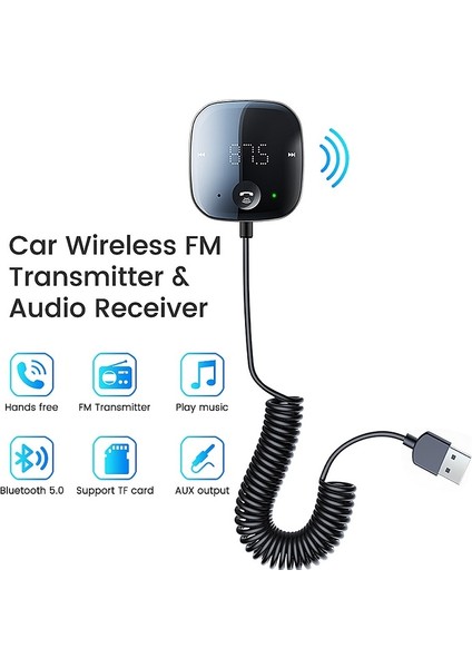 Plz Shop S-25 Araba Bluetooth 5.0 Mp3 Alıcı Fm Müzik Oyuncusu - Siyah (Yurt Dışından)