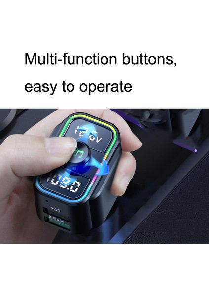 C23 Araba Bluetooth Mp3 Müzik Çalar - Siyah (Yurt Dışından)