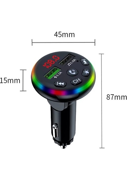 Araba Akıllı Telefon Şarj Cihazı 5.0 Bluetooth - Siyah (Yurt Dışından) modelleri