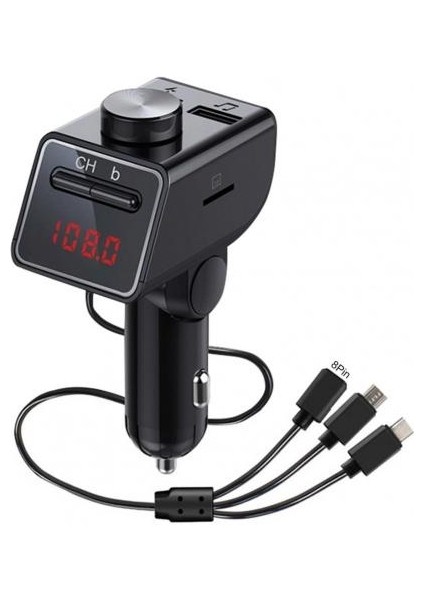 Q18S Çok Fonksiyonlu Araç Çift USB Şarj Cihazı - Siyah (Yurt Dışından)