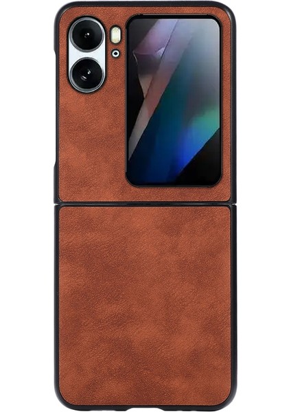 Oppo Find N2 Flip Için Darbeye Dayanıklı Telefon Kılıfı - Kahverengi (Yurt Dışından)
