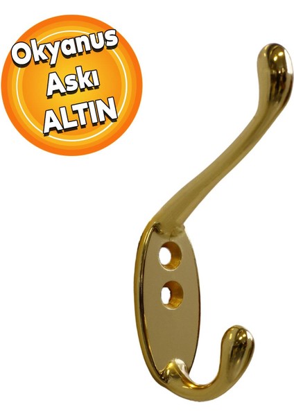 Okyanus Askı Vestiyer Duvar Askısı Metal Dolap Elbise Askılığı Altın